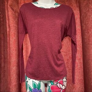Hyfve Burgundy Drooped Open Back Long Sleeve